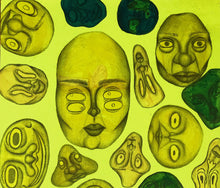 Load image into Gallery viewer, yellow green faces sticker
